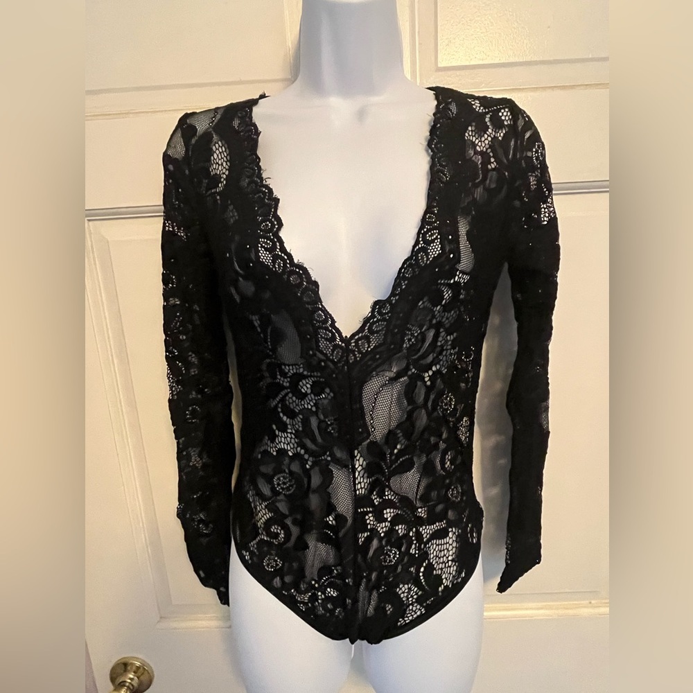 Black lace bodysuit